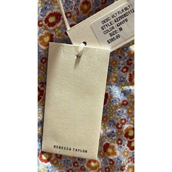 Rebecca Taylor Violet Floral Silk Mini Dress Sz Medium ** no belt - Picture 10 of 10